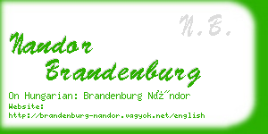 nandor brandenburg business card